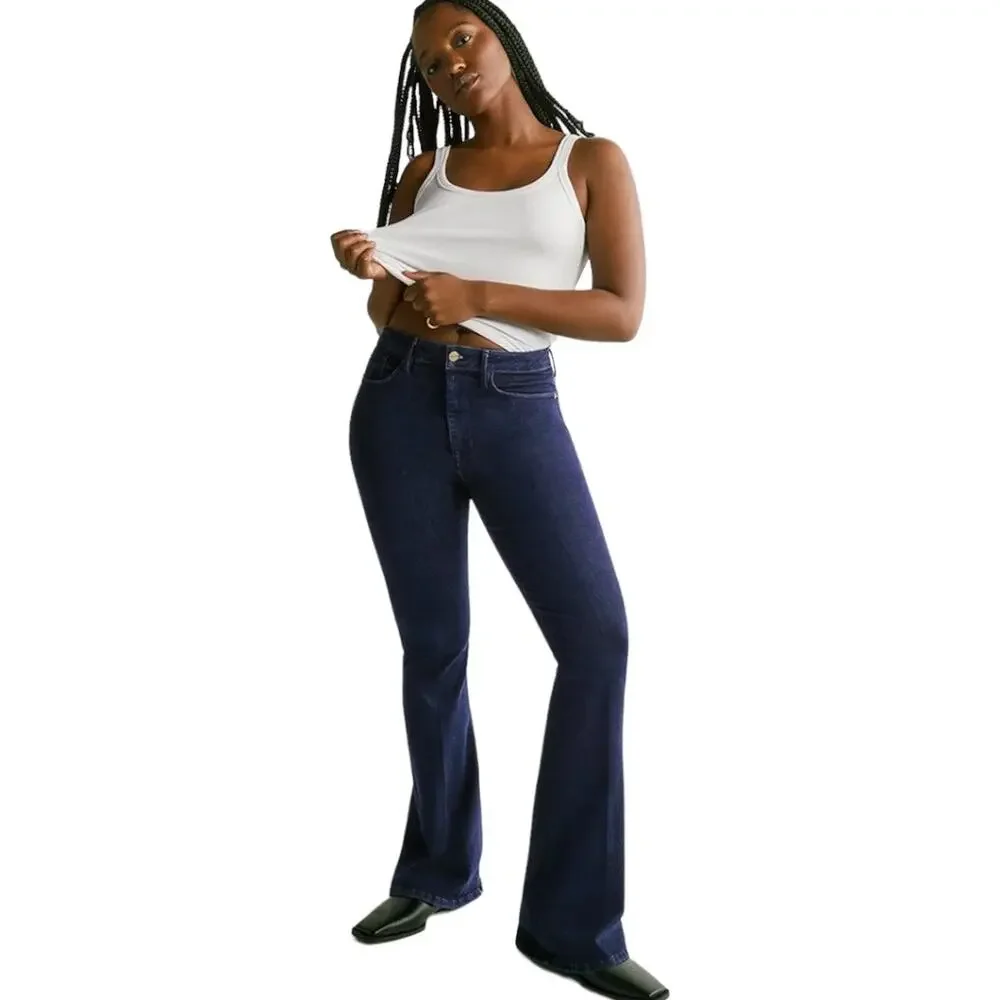 Frame Denim Le One Flare Jean 2 29-34 Adaptable Keller High Rise Stretch Retro - Picture 8 of 9